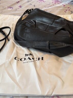 Coach Black Pebbled Leather Hobo Shoulder Bag